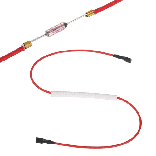 Vista 15 de MECCANIXITY Fusible de temperatura universal para olla arrocera, 168.8 °F 10 A 250 V Fusible térmico de metal con ambos terminales de fibra