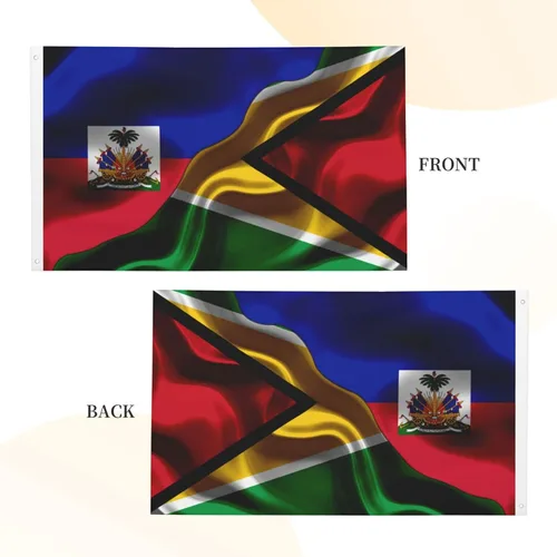 Vista 4 de Banderas para exteriores de 3 x 5 pies, bandera de Guyana haitiana y guyanesa de Haití, banderas de impresión de doble cara de 3 x 5 pies, pancarta