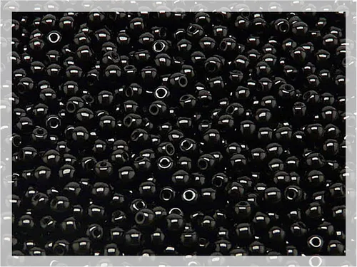 Vista 10 de Juego de 275 cuentas de cristal redondas checas, color negro azabache, 0.118 in (100 unidades), 0.157 in (100 unidades), 0.236 in (50 unidades)