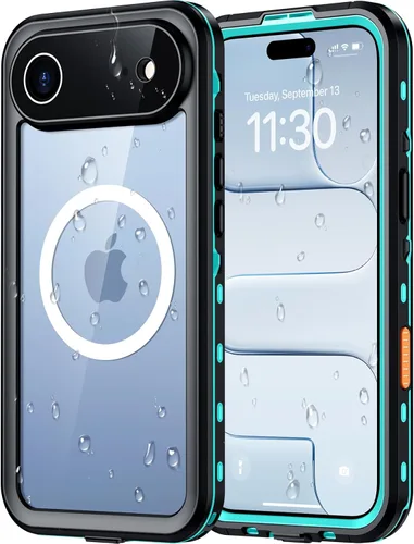 Vista 38 de Red2Fire Funda impermeable para iPhone 16, protector de pantalla integrado y protector de cámara, compatible con MagSafe, cuerpo completo a prueba