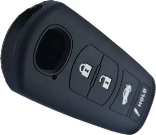 Vista 2 de Funda de silicona para llavero inteligente, protector remoto sin llave para Mazda CX-5 CX-7 MX-5 MX-5 Miata Mazda 3 6 4 botones (negro)