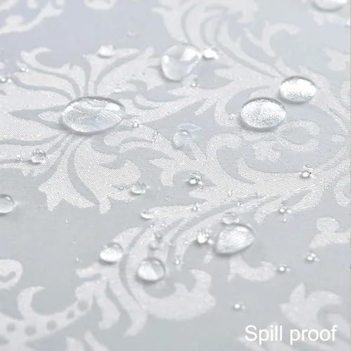 Vista 4 de Servilletas cuadradas de jacquard blanco, servilletas de poliéster suave resistentes a las arrugas con diseño damasco, servilletas de tela