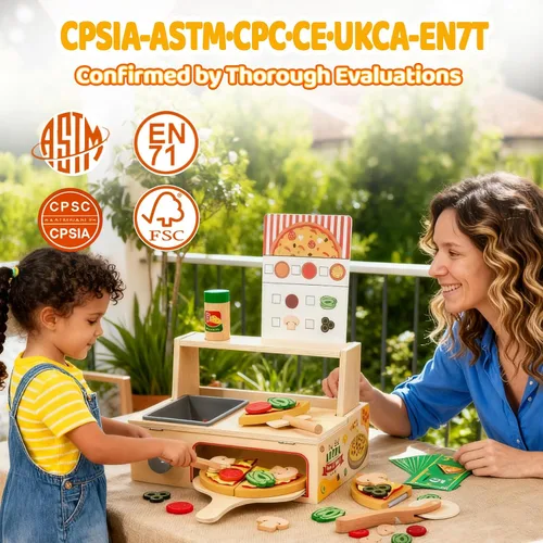 Vista 7 de Juego de comida de madera para niños, juego de hamburguesas de juguete de comida rápida, accesorios de cocina para niños pequeños, regalo de comida