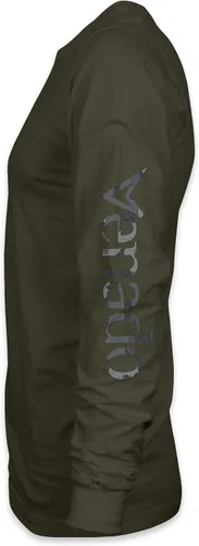 Vista 2 de Venado Camisetas gráficas de marca para hombre, camisas flexibles de manga larga, mezcla de algodón suave (ejército, XLT), Militar