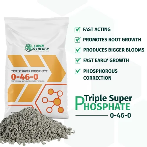 Vista 2 de Fertilizante con alto contenido de fósforo - 0-46-0 Superfosfato triple - 15 libras. Cubre hasta 7,500 pies cuadrados. Se utiliza para aumentar