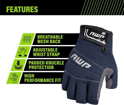 Vista 2 de Guantes de trabajo profesionales sin dedos AWP