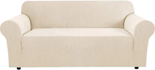 Vista 36 de H.VERSAILTEX Funda elástica para sofá, fundas suaves para muebles de 3 cojines, con tela jacquard gruesa a cuadros con parte inferior elástica, sofá