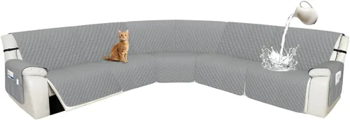 Vista 34 de Arfntevss Fundas de sofá modular reclinable, 100% impermeable, en forma de L, para sillón reclinable en forma de L, funda seccional lavable