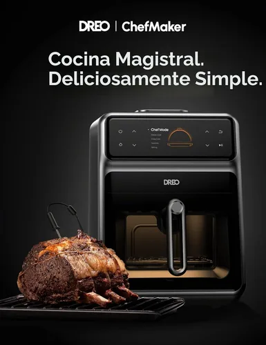 Vista 2 de Dreo ChefMaker - Freidora combinada, cocina como un profesional con solo presionar un botón, freidora de aire inteligente con sonda de cocina