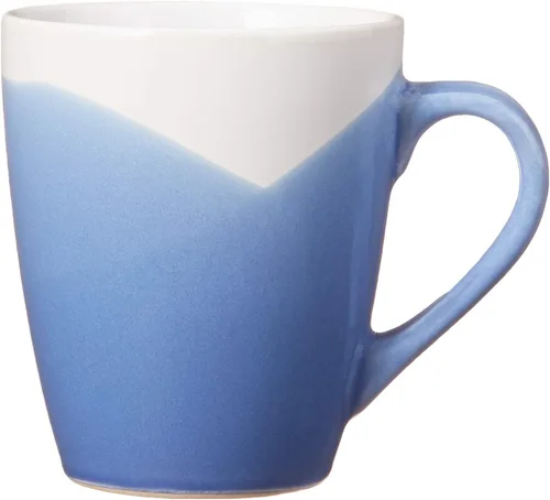 Vista 5 de American Atelier Juego de vajilla redonda Platos, cuencos y tazas de cocina azul y blanco Colección Oasis de 16 piezas de cerámica de 10.5 x