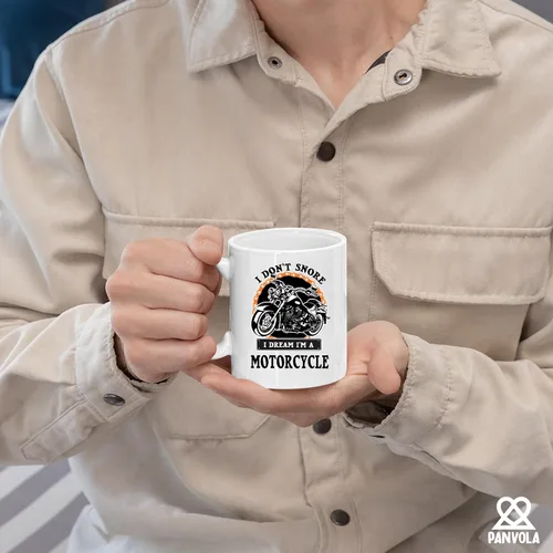 Vista 5 de Panvola Taza de café de cerámica con texto en inglés "I Don't Snore I Dream I'm A Motorcycle Gifts For Biker Rider Motor Bike Lover For Dad Uncle