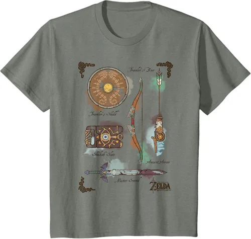 Vista 44 de Zelda Breath of The Wild Link Inventory - Camiseta gráfica Gris Oscuro