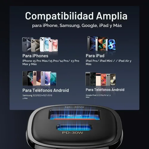 Vista 8 de Syncwire Cargador USB C para automóvil de 60 W [PD 30 W y QC 30 W] Adaptador USB de carga rápida con cable en espiral tipo C de 5FT compatible