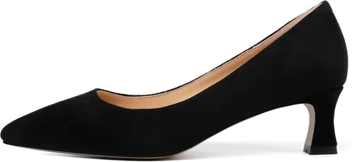 Vista 2 de SHOWFOREST Vestido de citas sin cordones para mujer, zapatos de tacón bajo mate con punta puntiaguda, zapatos de tacón bajo de 2 pulgadas