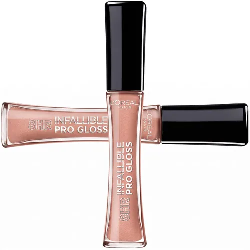 Vista 23 de L'Oreal Paris L'Oreal Paris Makeup Infallible - Brillo de labios de 8 horas, fórmula cómoda e hidratante, rojo rebelde, 0.5 onzas líquidas