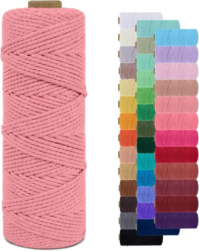 Vista 67 de Cordón de macramé de 0.079 pulgadas, cuerda de algodón natural de 109 yardas, hilo de cuerda de macramé para manualidades, ganchos de pared