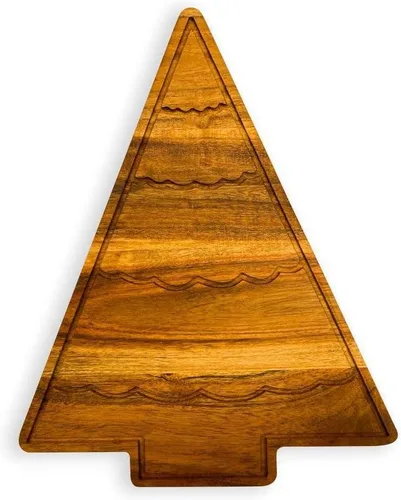 Vista 8 de Treen Art Tabla de cortar de madera de acacia para decoración de cocina, 14 pulgadas de largo x 13 pulgadas de ancho, tabla de cortar de madera