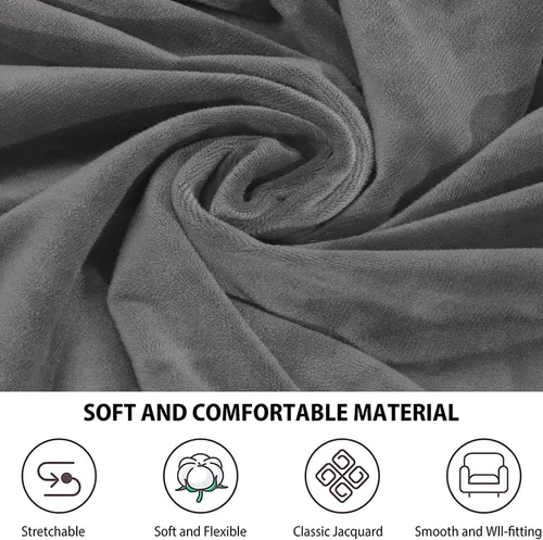 Vista 3 de Funda de terciopelo para silla de oficina con fundas para brazos, fundas elásticas para sillas de escritorio de computadora, fundas universales
