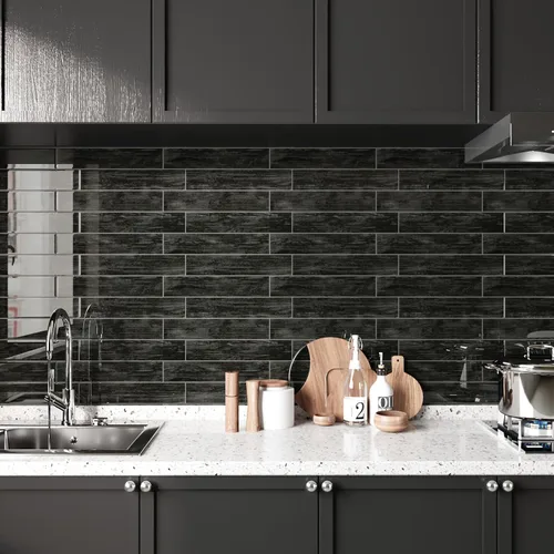 Vista 3 de CRE8TIVE 16 hojas de aspecto de madera para despegar y pegar, calcomanías autoadhesivas de 12 x 12 pulgadas, azulejos de pared de tablones de madera