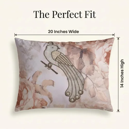 Vista 6 de Decozen Fundas de almohada decorativas con estampado de pájaros con diseño floral para decoración del hogar, sala de estar y dormitorio, funda