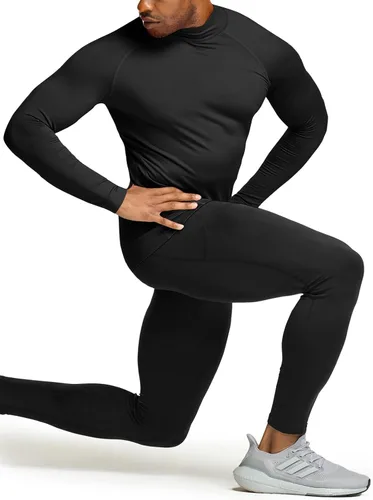 Vista 8 de ATHLIO 2 or 3 Pack Men's Thermal Long Sleeve Compression Shirts, TurtleMock Winter Sports Base Layer, Active Running Shirt