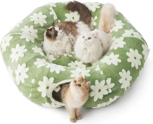 Vista 13 de Lesure Donut - Linda cama de túnel para gatos jacquard, grande, juguetes Arco Rosa Taffy