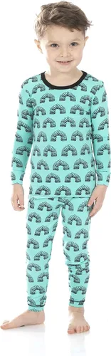 Vista 69 de KicKee Pants Conjunto de pijama de manga larga con estampado de piezas