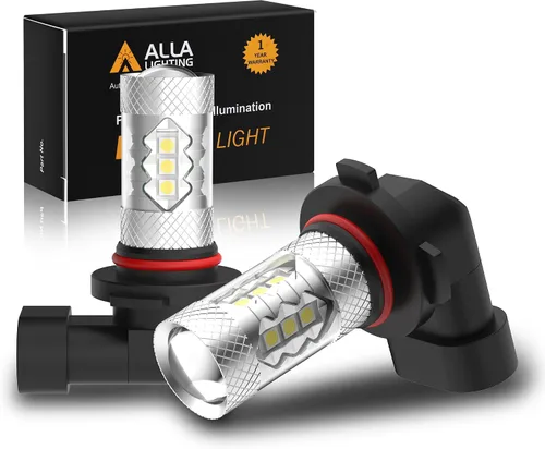 Vista 4 de Alla Lighting Bombillas LED antiniebla 9140 9145 H10 o DRL, 3000K amarillo dorado PY20D H10 9155, salida de luz de 360° súper brillante 3030 SMD