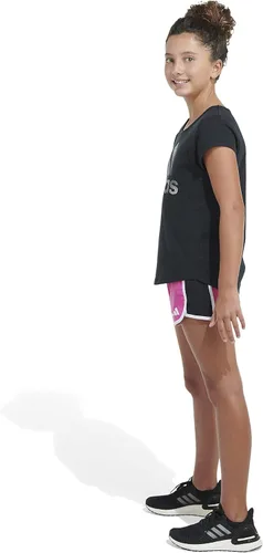 Vista 5 de adidas Pantalones cortos Pacer tejidos con cintura elástica grande para niña