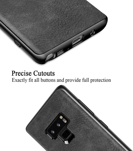 Vista 4 de Funda para Samsung Galaxy Note 9, delgada, de piel sintética, estilo vintage, a prueba de golpes, ligera, de poliuretano termoplástico suave