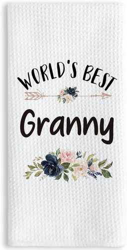 Vista 13 de TNUW Best Grandma - Toallas de cocina de 16 x 24 pulgadas, la mejor flor de Abuela del mundo, suave y absorbente, toalla de cocina, toallas de mano