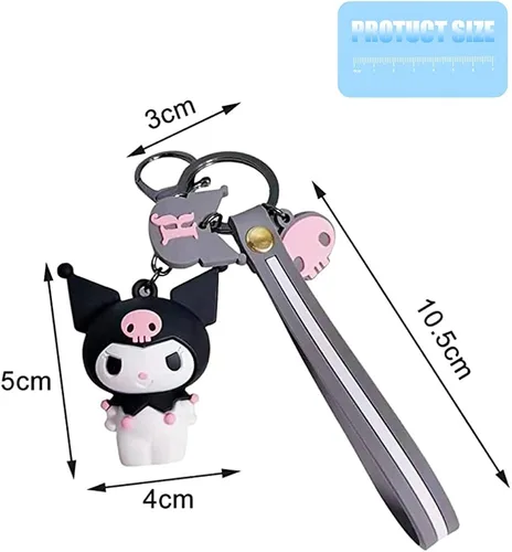 Vista 5 de ACCENE Cute Kawaii Accessories Anime Keychain Adorable Key chain Keyring Handbag Cinnamoroll Keychain