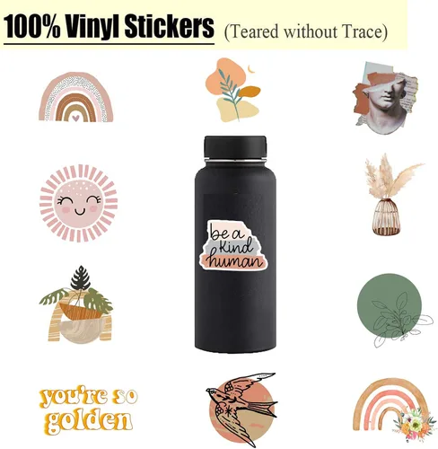 Vista 4 de CAKOLINK Calcomanías estéticas vintage, 50 unidades, vinilo impermeable para botellas de agua, laptop, teléfono, computadora, guitarra (1)