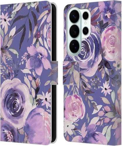 Vista 271 de Head Case Designs Officially Licensed Ninola Abstract Poppies Lilac Floral Leather Wallet Case Compatible with Samsung Galaxy A07 4G