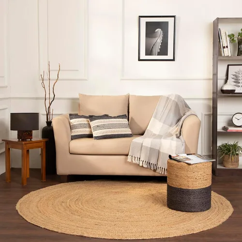 Vista 33 de RedEarth · Alfombra rectangular - 2'x3' de yute natural trenzada con respaldo antideslizante - Alfombra boho tejida a mano para dormitorio, cocina