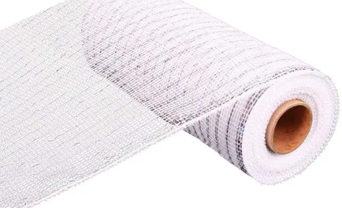 Vista 22 de Cinta decorativa de malla de yute de poliéster de 10 pulgadas x 30 pies (rayas naturales marrones y blancas con hilo de algodón): RY800348