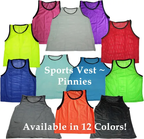 Vista 7 de BlueDot Trading Adult & Youth Scrimmage Training Vests for Soccer, Basketball & More – Available in 1, 6, 12, 24 Packs Naranja