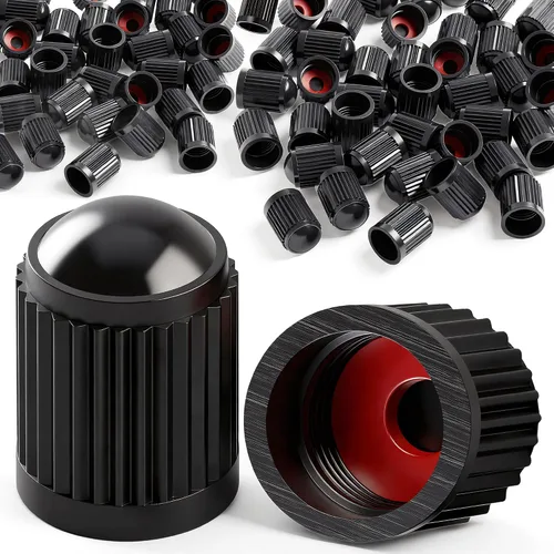 Vista 20 de 10 piezas de tapas de válvula de neumático TPMS con vástago largo, tapas de válvula de rueda de plástico negro para TPMS TR20008, tapas de vástago