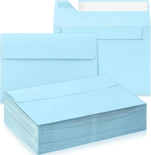 Vista 9 de Harloon 100 sobres de invitación A9, sobres para tarjetas de felicitación, color azul marino