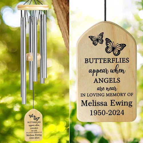 Vista 39 de Campanillas de viento conmemorativas para la pérdida de la madre, regalo de condolencias en memoria de mamá