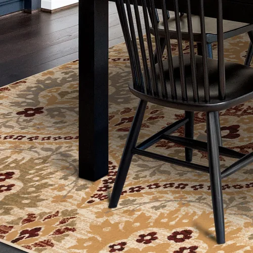 Vista 10 de Superior Elegant Augusta Alfombras florales modernas con respaldo de yute para oficina, dormitorio, entrada, comedor, cocina, colección Augusta