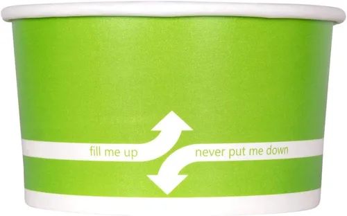 Vista 5 de Karat [473ml - 1000 uds] Tazas de papel para sopa y helado para alimentos fríos/calientes - Ideal para sopa, helado y aperitivos - Con lunares