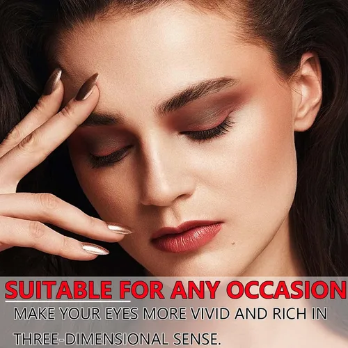 Vista 6 de Paleta de sombras de ojos desnudas de 12 colores, paleta de sombra de ojos con purpurina brillante, paleta de sombra de ojos ahumada natural