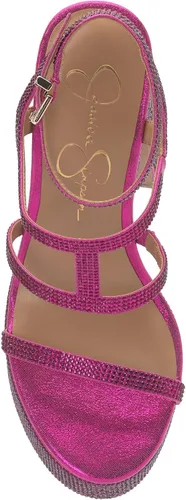 Vista 2 de Jessica Simpson Tacones de bloque con tiras de diamantes de imitación para mujer