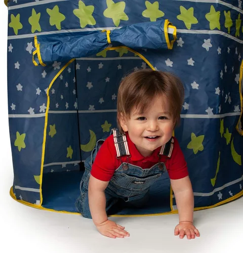 Vista 2 de Tienda de campaña Blue Fantasy Castle Casa de juegos para niños, actividades en interiores y exteriores Juguetes y juegos, tiempo de juego