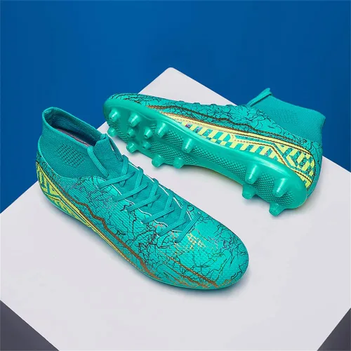 Vista 4 de Botas de fútbol para hombre Spikes High Top Unisex para exterioresinteriores Zapatillas de entrenamiento - Botas de fútbol juvenil para césped al