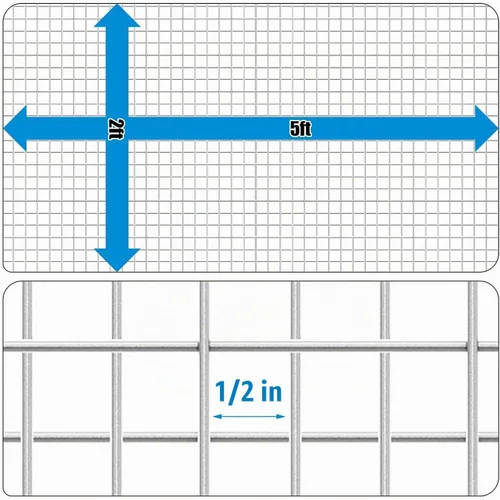 Vista 3 de Fencer Wire Paño de hardware galvanizado en caliente calibre 19 con malla tamaño 1/2 "x 1/2