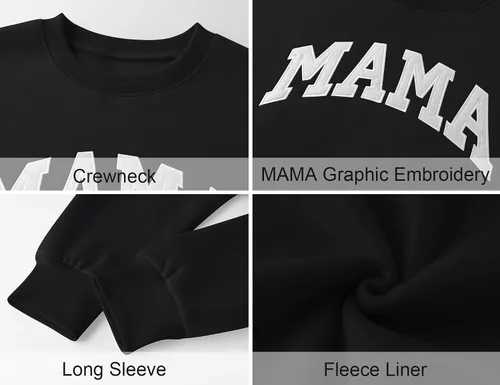 Vista 4 de LOMON Sudadera de cuello redondo para mujer, casual, de gran tamaño, sudadera con capucha de manga larga de forro polar