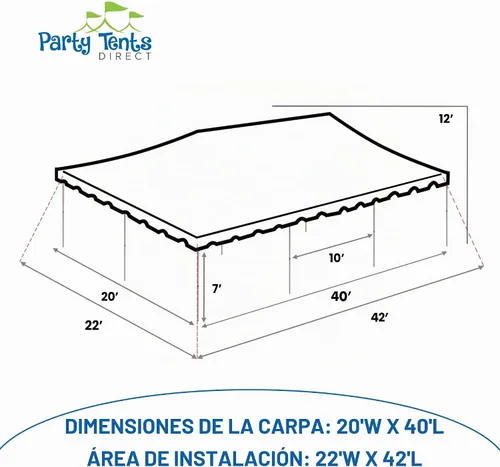 Vista 4 de Party Tents Direct - Toldo con marco de fin de semana, parte superior Blanco