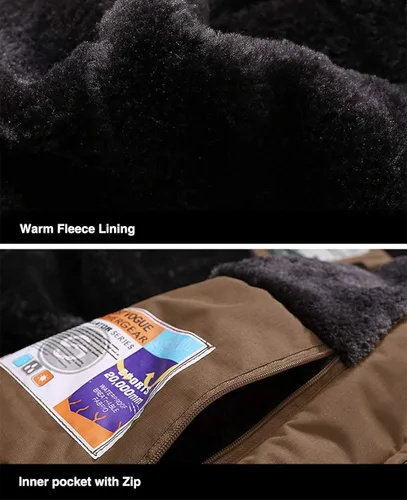 Vista 6 de MAGCOMSEN - Chaqueta de invierno para hombre, impermeable, abrigada, con forro polar y múltiples bolsillos